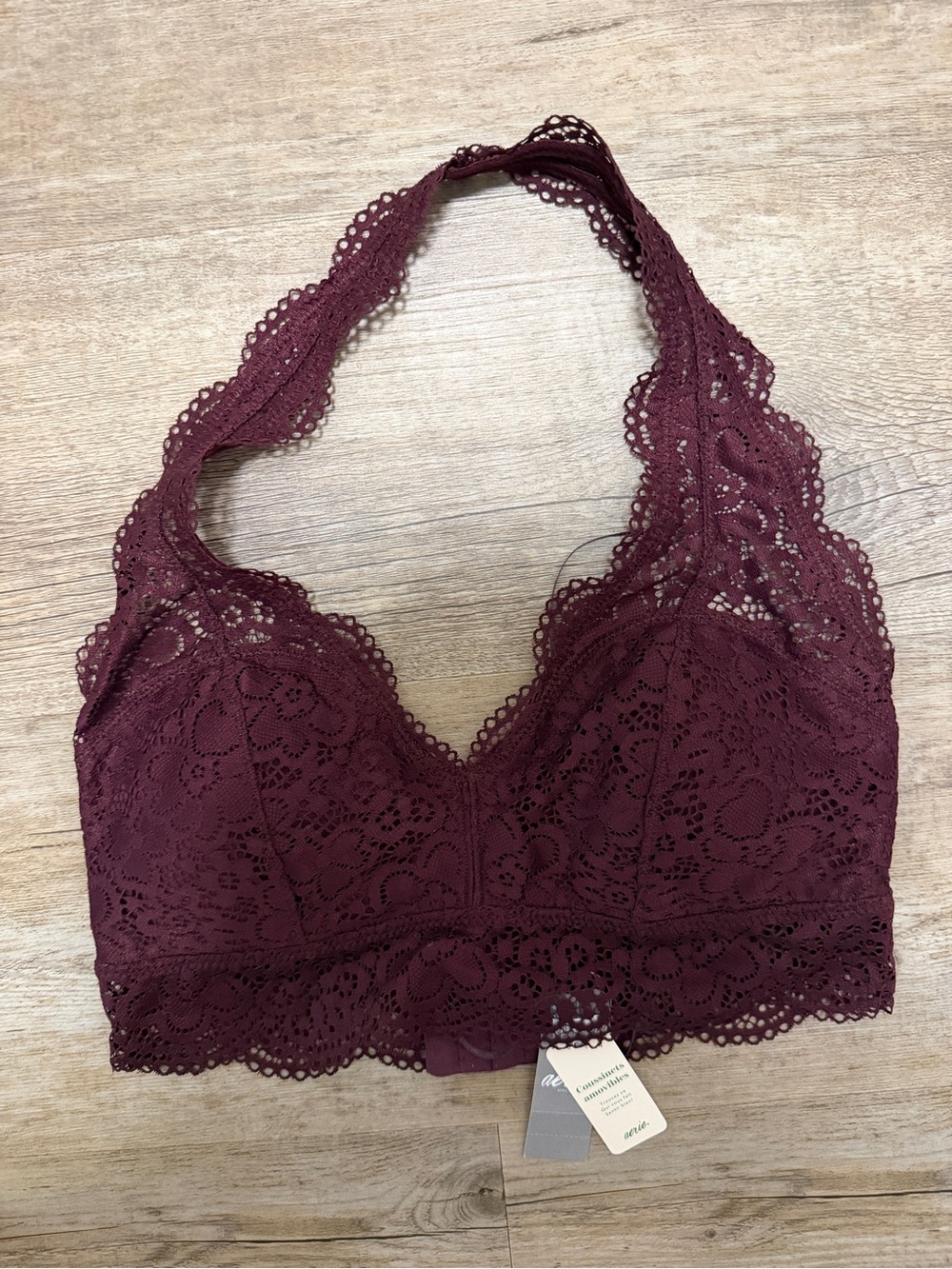 NWT Aerie Lace Bralette in Burgundy Size M